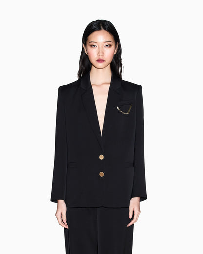 Lightweight jacket in recycled crepe satin