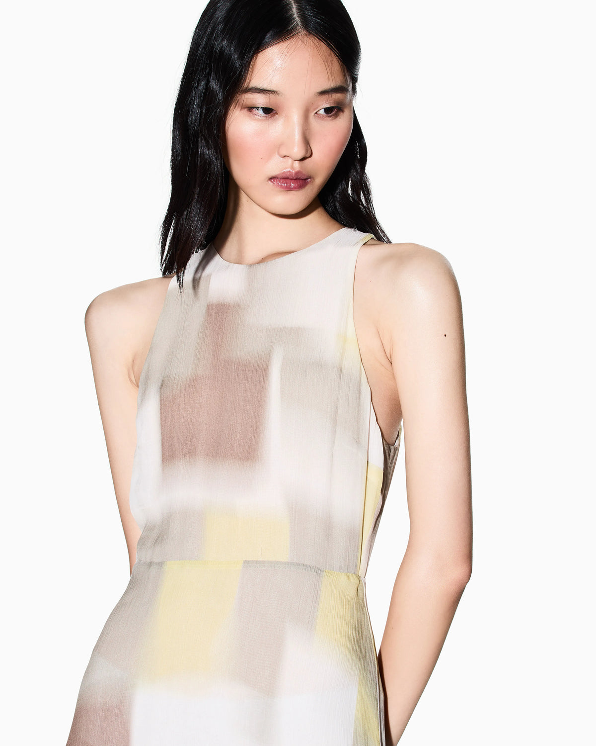 Midi dress with allover abstract print