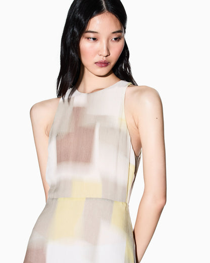 Midi dress with allover abstract print
