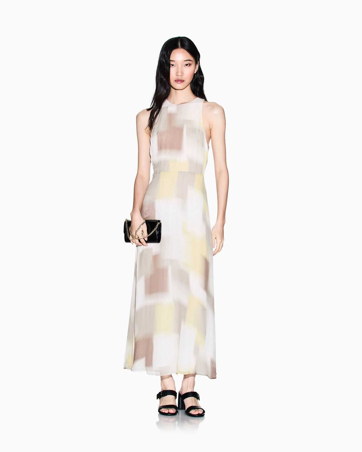 Midi dress with allover abstract print