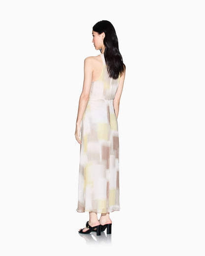 Midi dress with allover abstract print