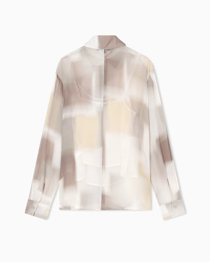 Printed crinkle viscose jacket