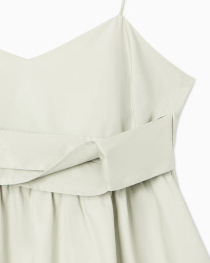 Chambray Balloon Dress with Knot