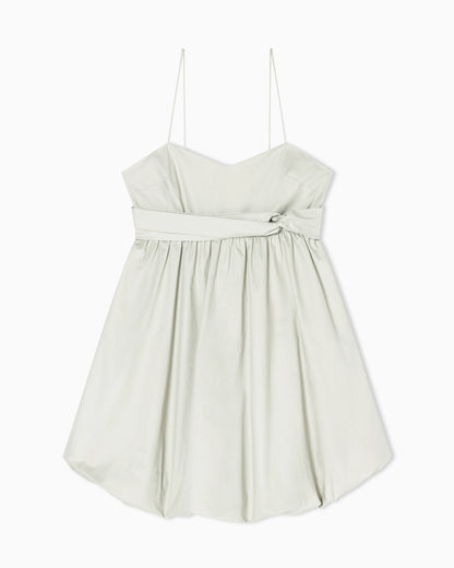 Chambray Balloon Dress with Knot