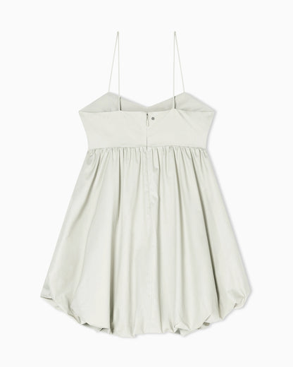 Chambray Balloon Dress with Knot