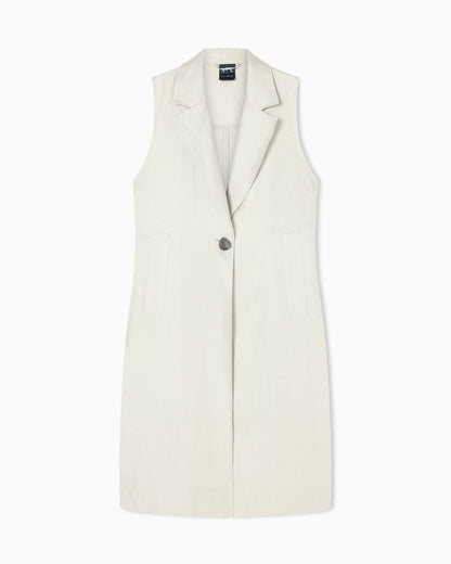 Deconstructed trench coat in linen twill