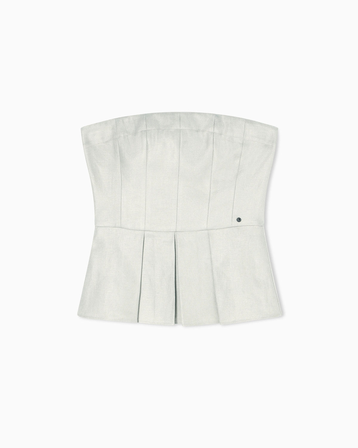 Flared top with pleats in linen twill