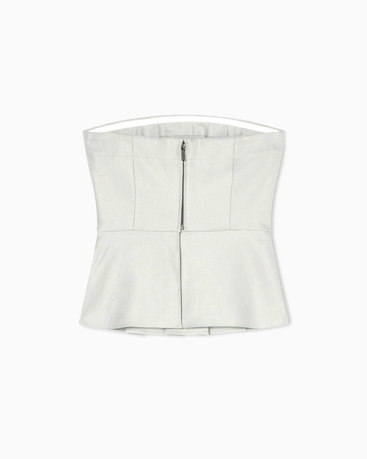 Flared top with pleats in linen twill