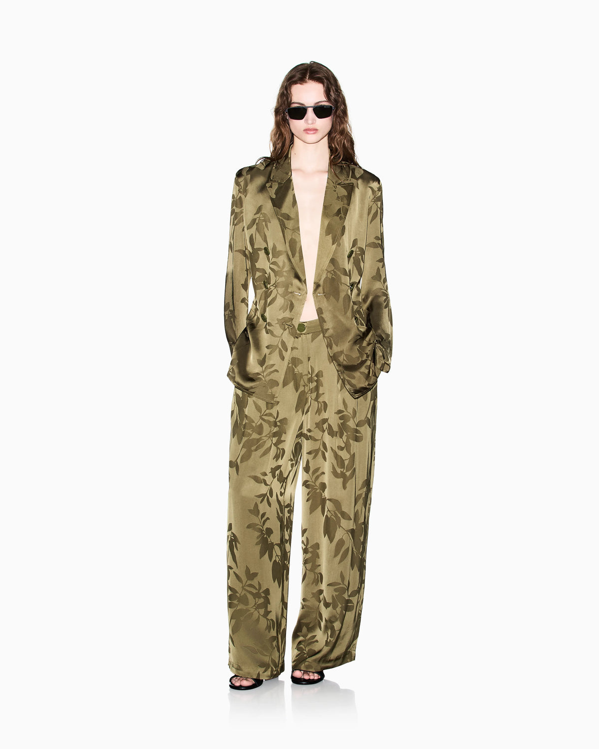 Jacquard Viscose Palazzo Pants with Geometric Pattern