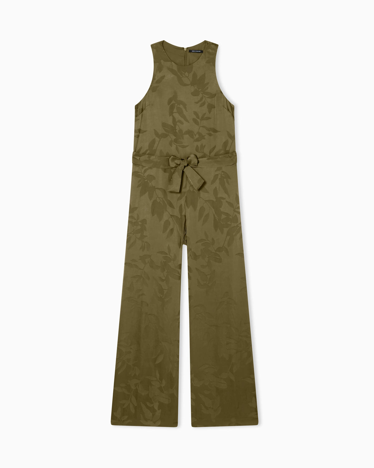 Elegant Jacquard Viscose Jumpsuit with Belt