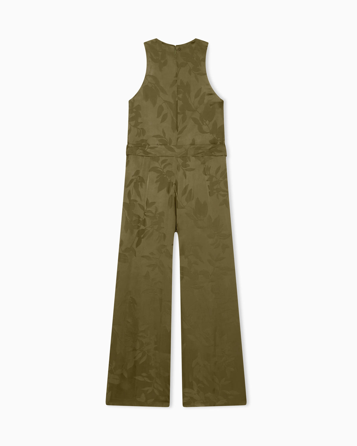 Elegant Jacquard Viscose Jumpsuit with Belt