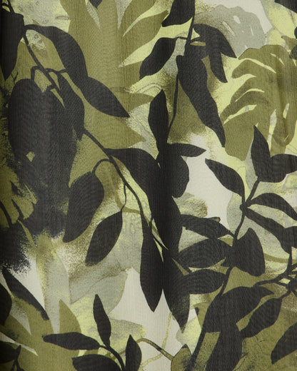 Short Dress with Ruffles in Crinkle Viscose and Print
