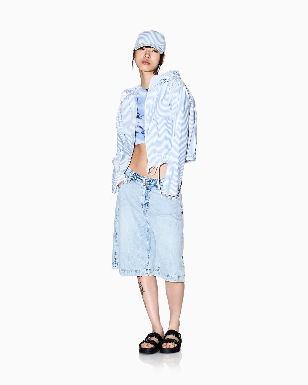 Oversize Vertical Striped Blouson