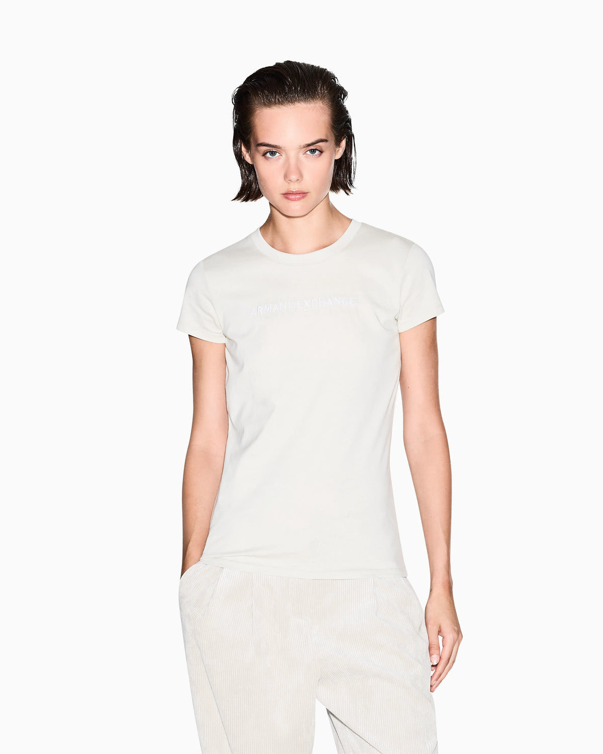 Slim fit T-shirt with logo lettering