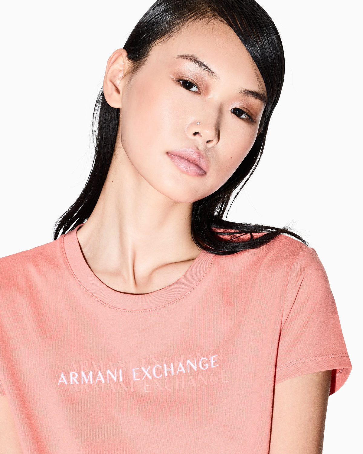 Slim fit T-shirt with logo lettering