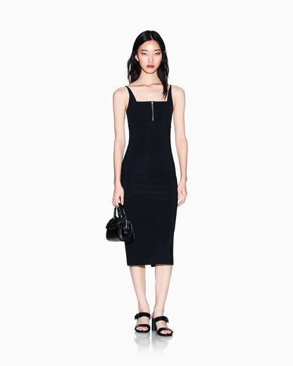 Ottoman midi dress with zip
