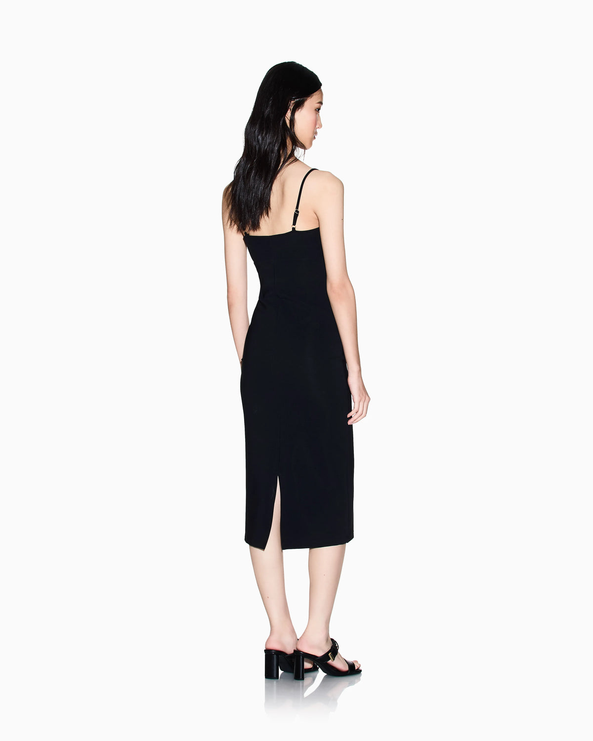Ottoman midi dress with zip
