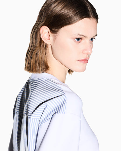 Crew neck sweatshirt with contrasting back