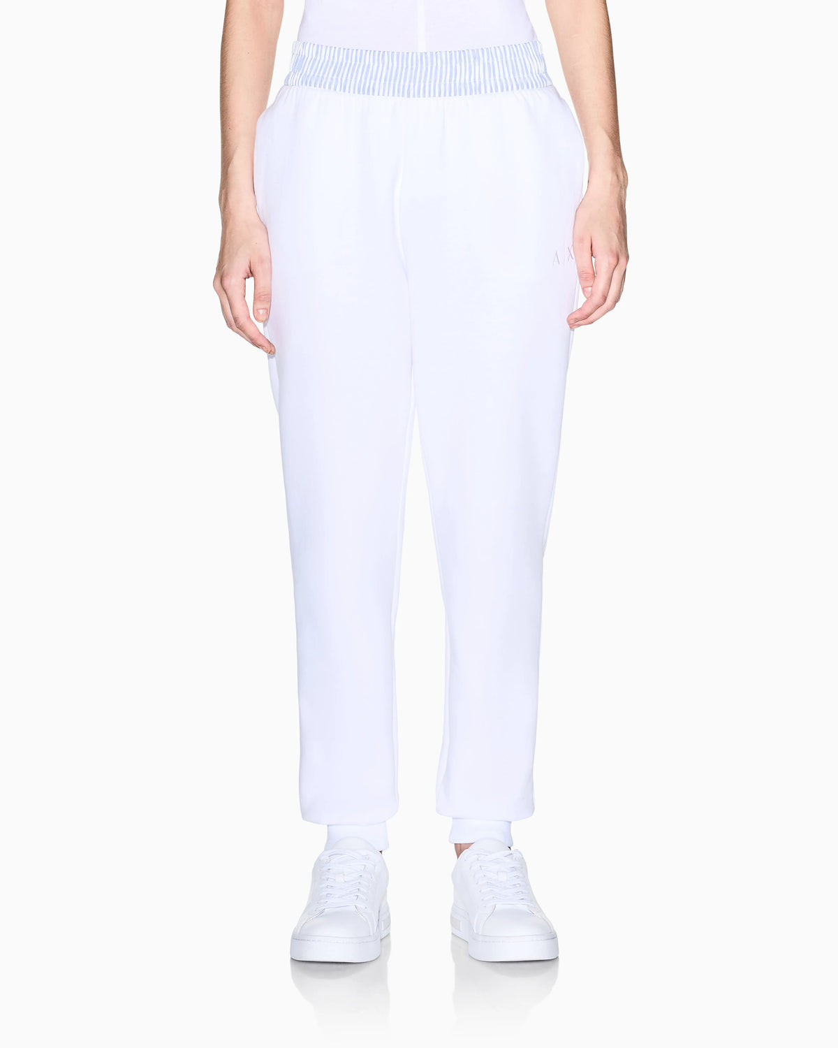 Jogger pants with contrasting inserts