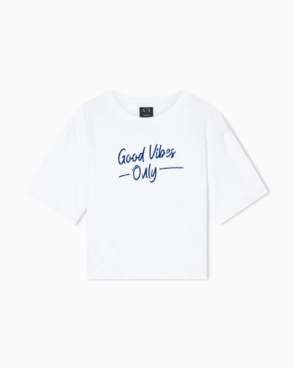 Cropped Cotton Jersey T-Shirt