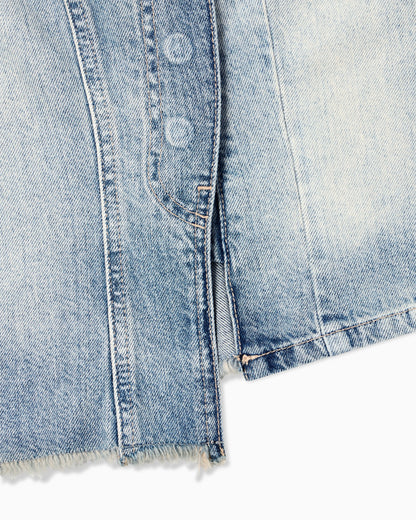 Pigmented Denim Shirt with Used Effect