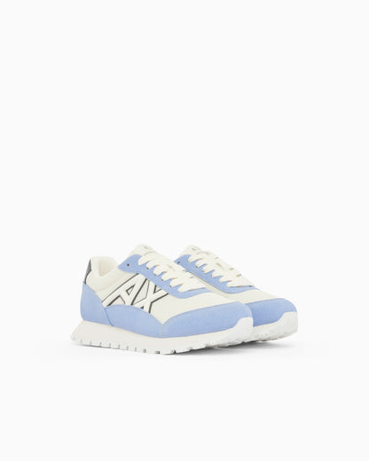 Sneakers in mesh and microsuede