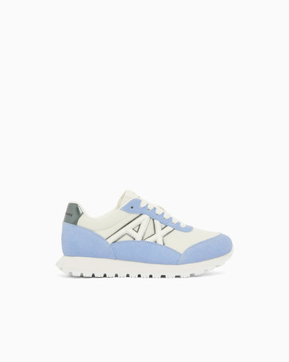 Sneakers in mesh and microsuede