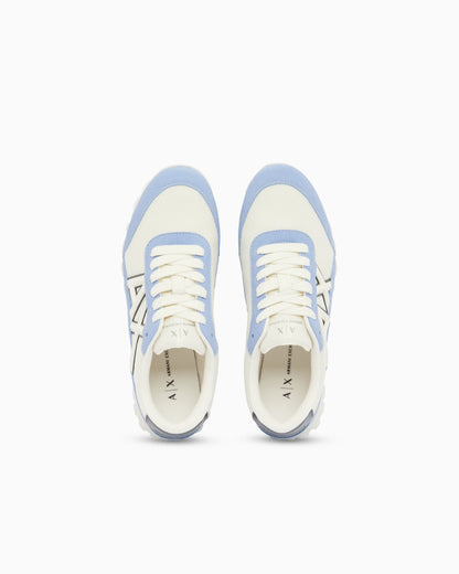 Sneakers in mesh and microsuede