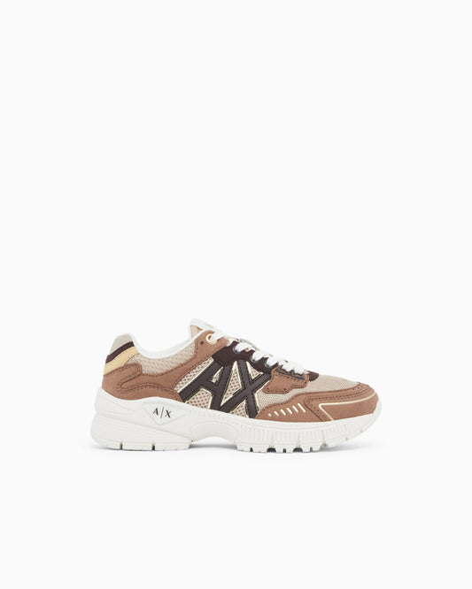 Sneakers in mesh and nylon with rubber sole