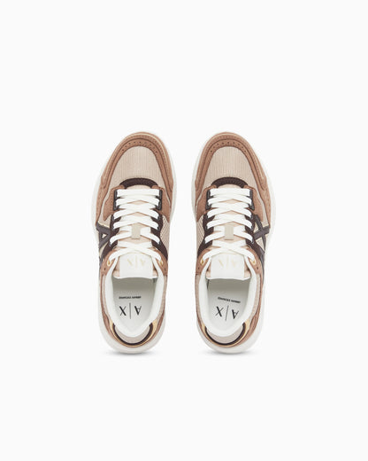 Sneakers in mesh and nylon with rubber sole
