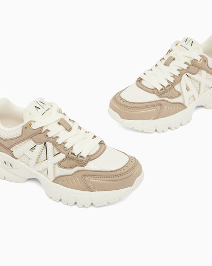 Sneakers in mesh and nylon with rubber sole