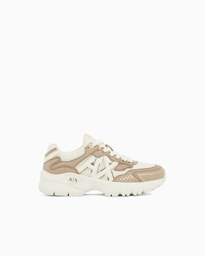 Sneakers in mesh and nylon with rubber sole