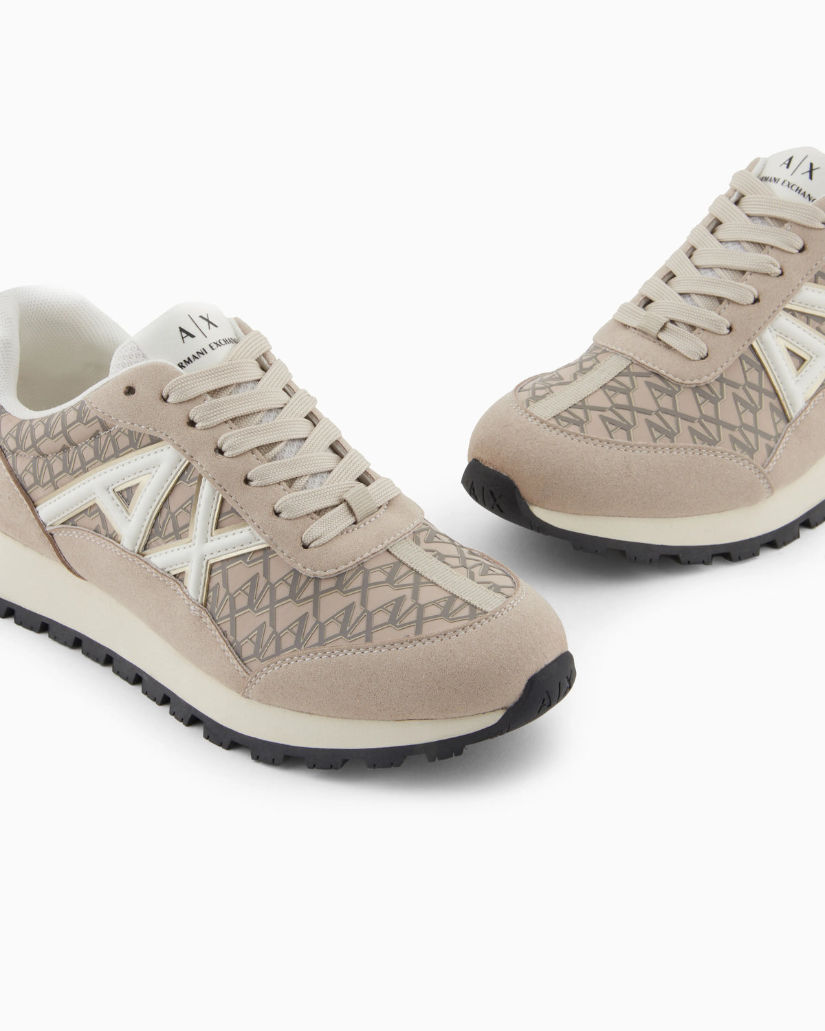 Sneakers in technical fabric and suede