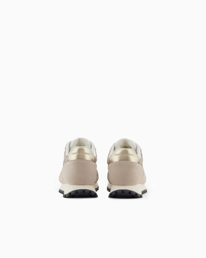 Sneakers in technical fabric and suede