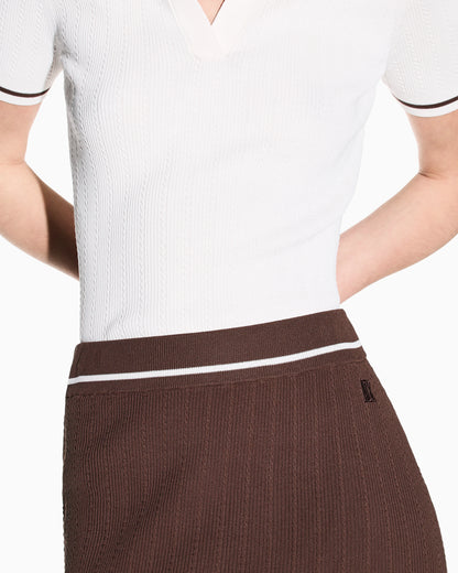 Ribbed Viscose Midi Skirt