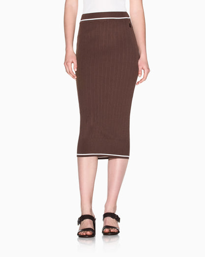 Ribbed Viscose Midi Skirt