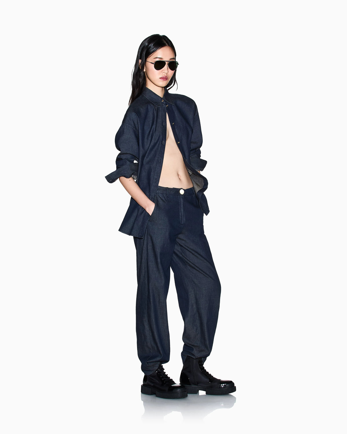 Chambray fabric shirt