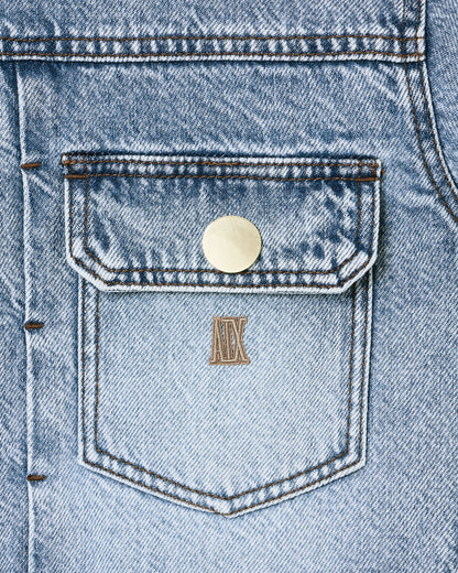 Light Denim Jacket in Rigid Lyocell Cotton