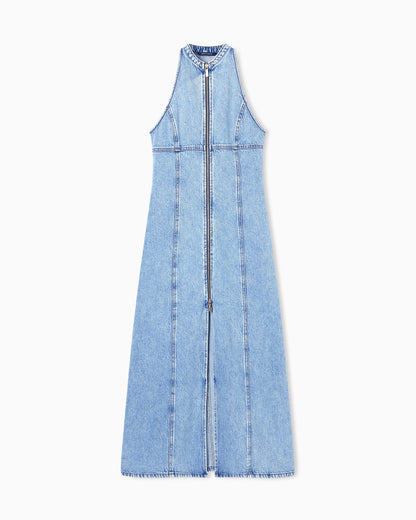Maxi Denim Zip Up Dress