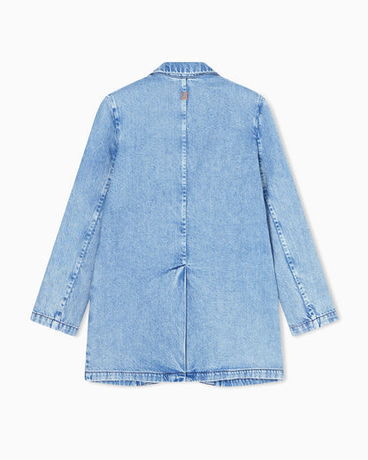 Oversized Rigid Cotton-Lyocell Denim Jacket