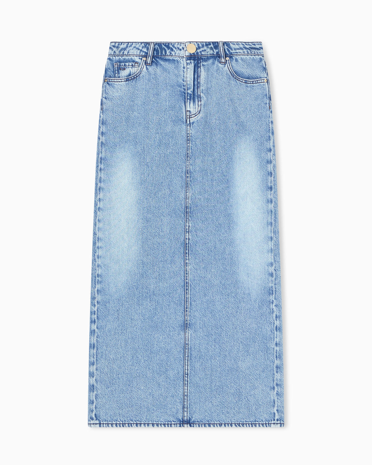 Long Denim Skirt in Lyocell Cotton