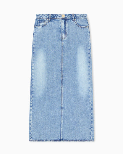 Long Denim Skirt in Lyocell Cotton