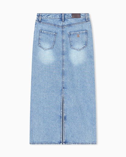 Long Denim Skirt in Lyocell Cotton