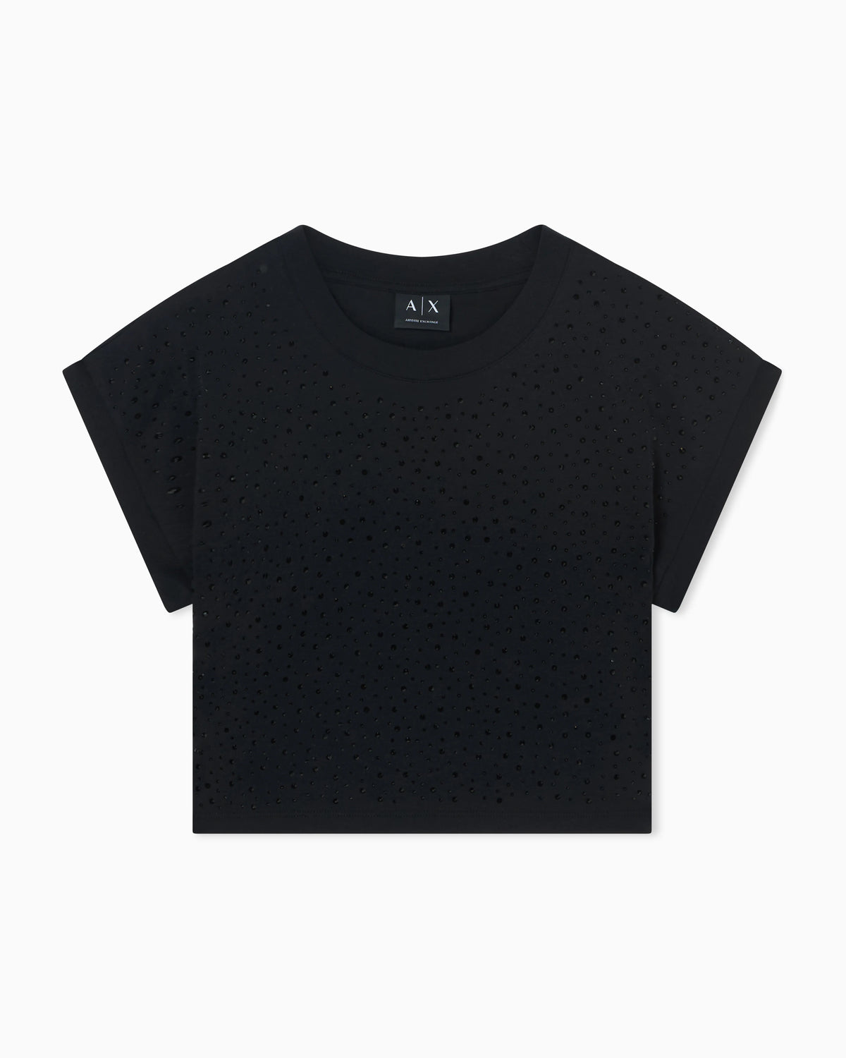 Cropped T-shirt in cotton jersey