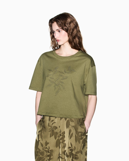 Cropped Heavy Jersey T-Shirt