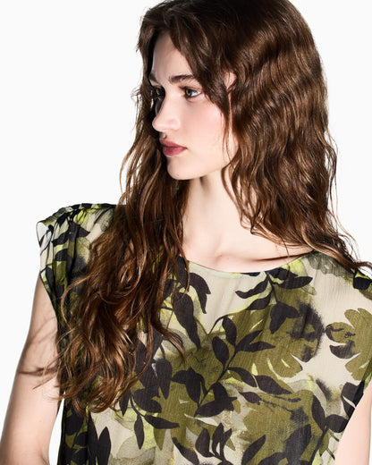 Printed Crinkle Viscose Top