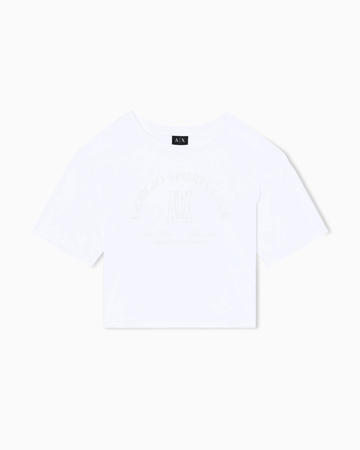 Cropped T-shirt in cotton jersey