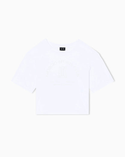 Cropped T-shirt in cotton jersey