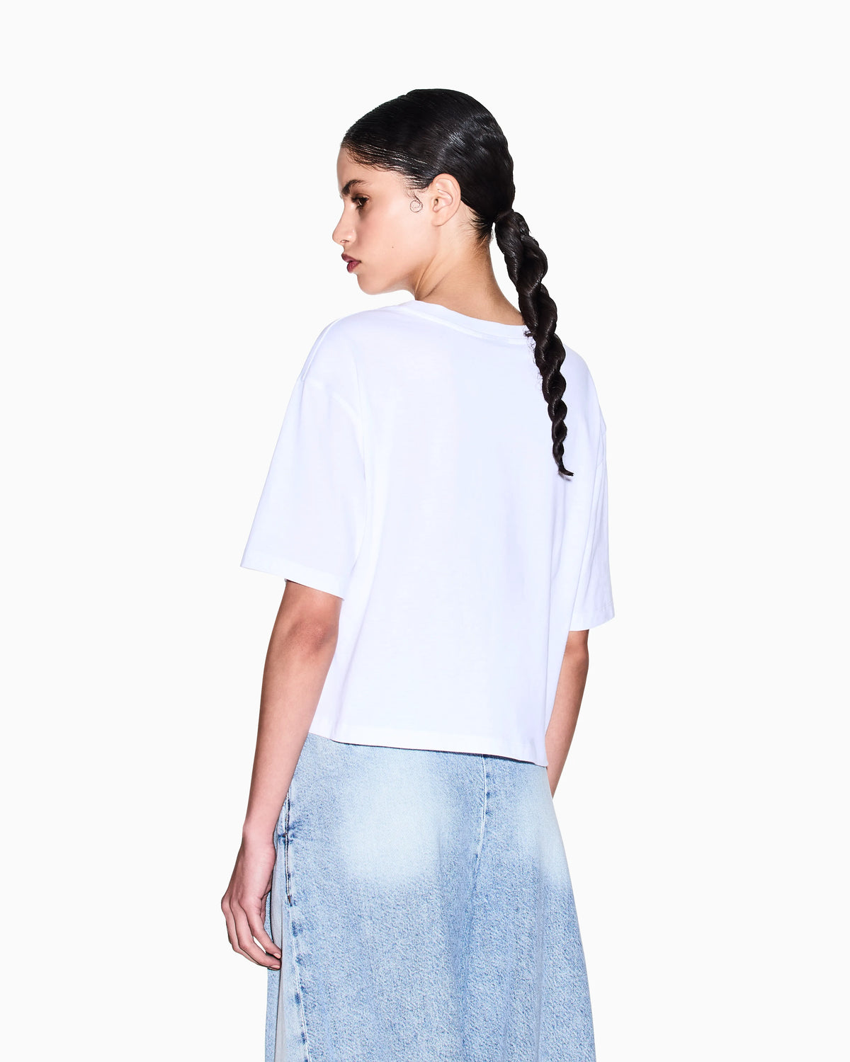 Cropped T-shirt in cotton jersey