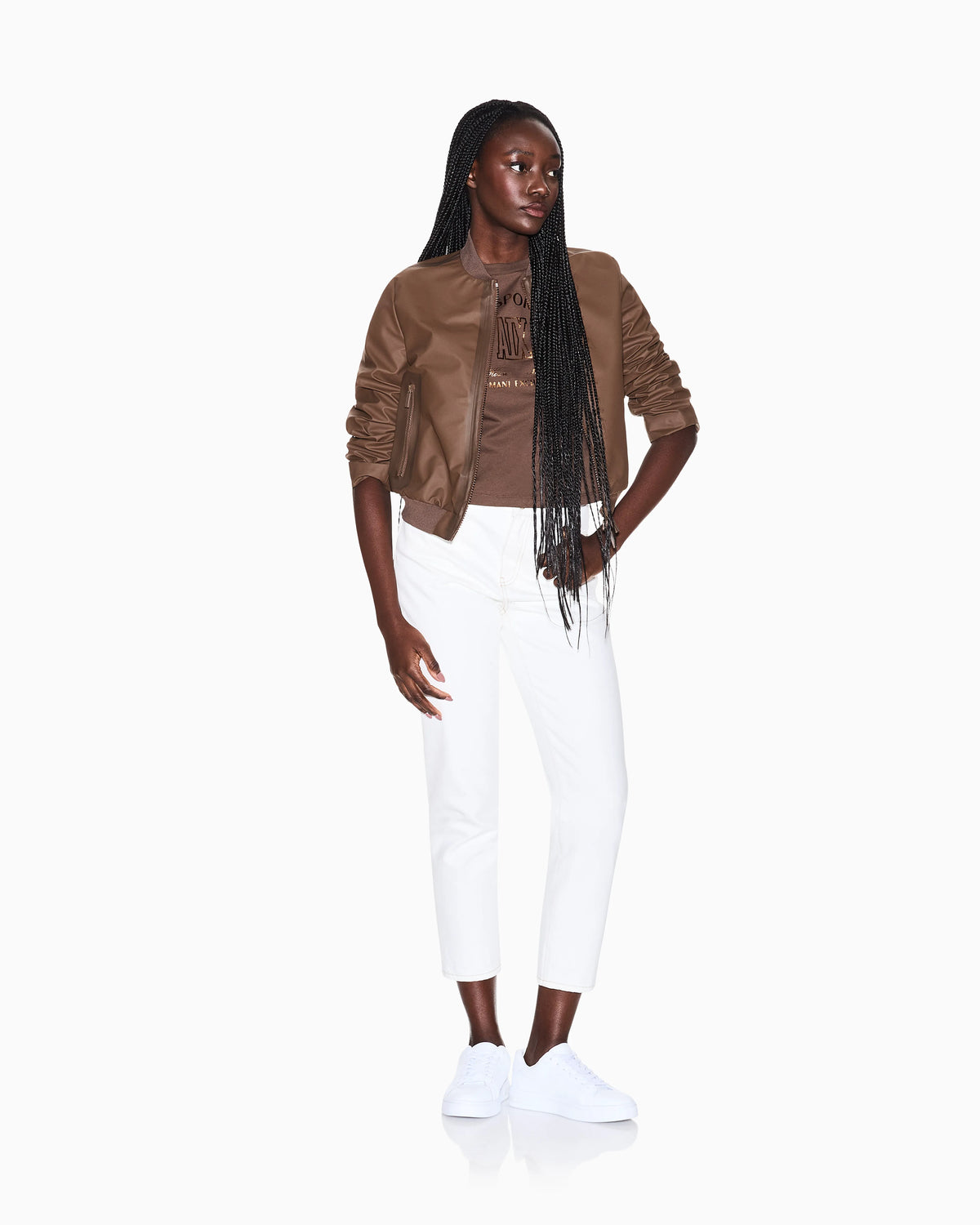 Cropped T-shirt in cotton jersey